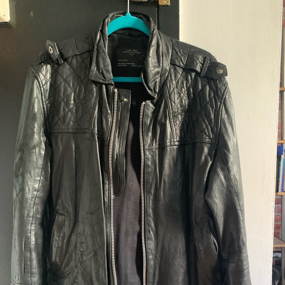 All Saints vintage distressed leather jacket